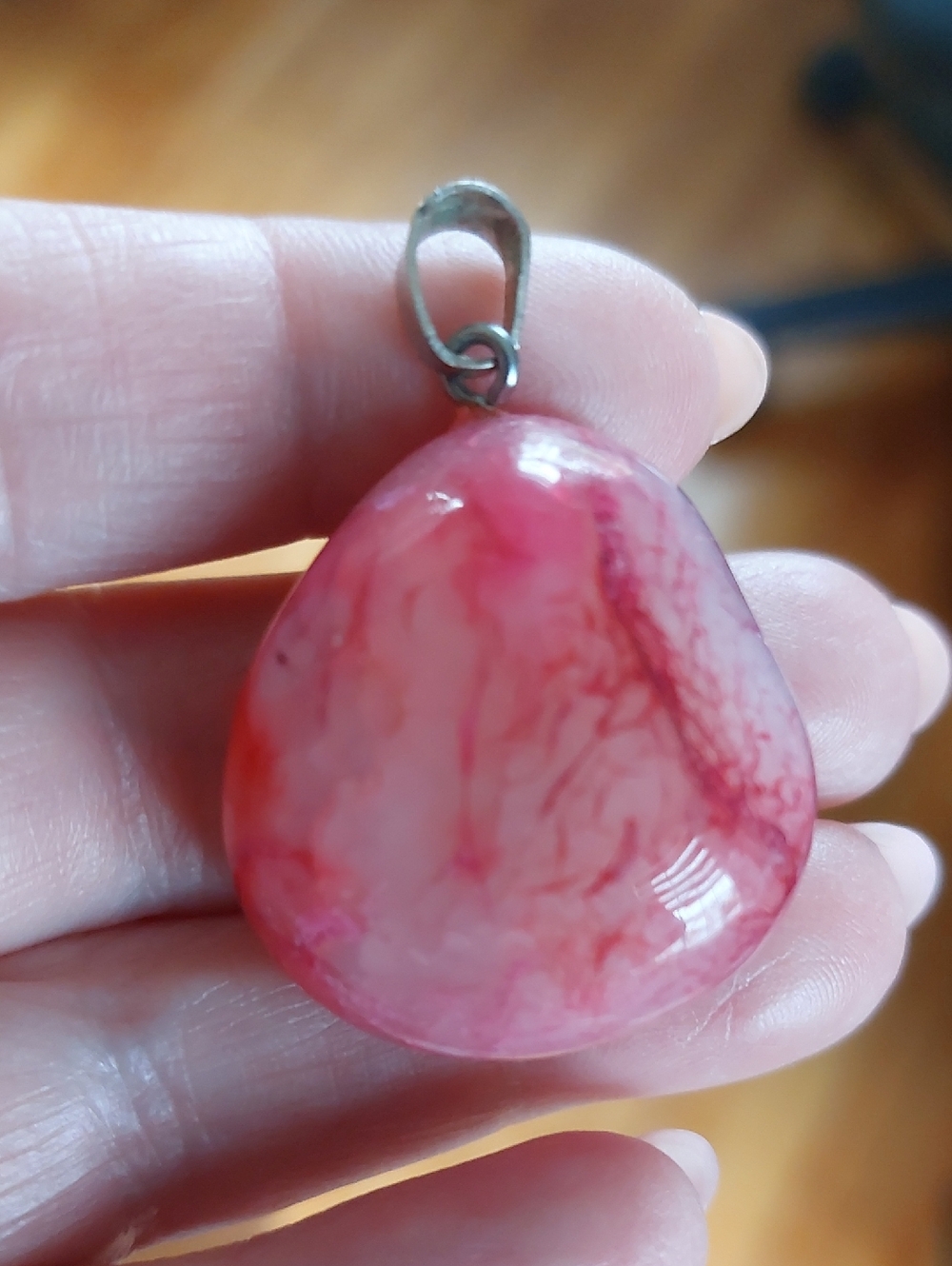 🌸5/$25 Dragon Vein Pink Agate Pendant